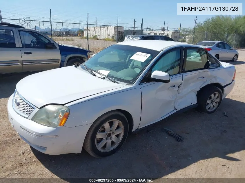 2007 Ford Five Hundred Sel VIN: 1FAHP24117G130728 Lot: 40297205