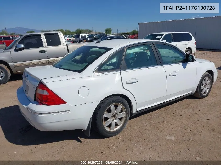 1FAHP24117G130728 2007 Ford Five Hundred Sel