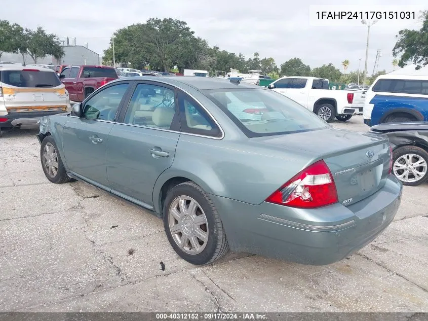 1FAHP24117G151031 2007 Ford Five Hundred Sel