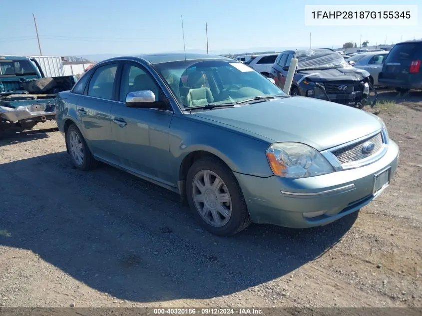 1FAHP28187G155345 2007 Ford Five Hundred Limited