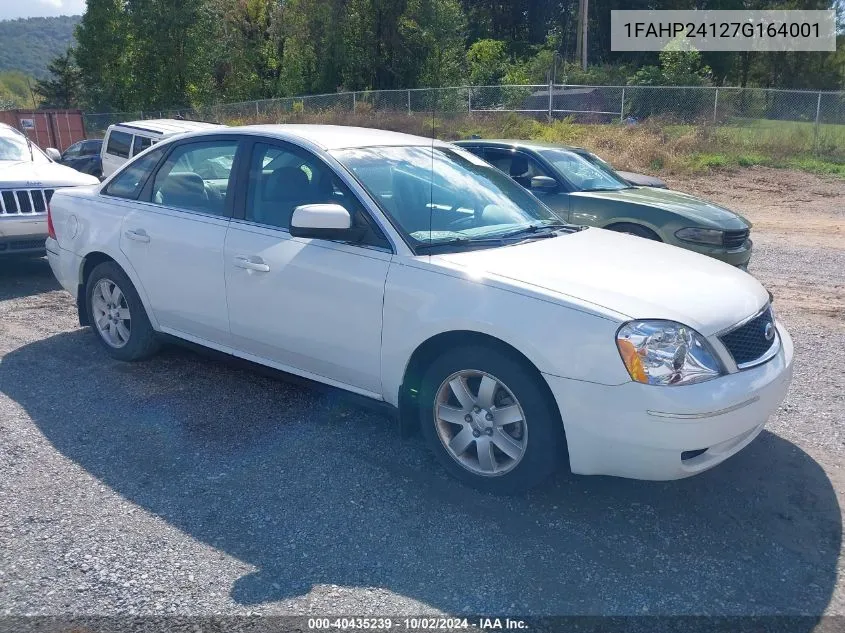 2007 Ford Five Hundred Sel VIN: 1FAHP24127G164001 Lot: 40435239