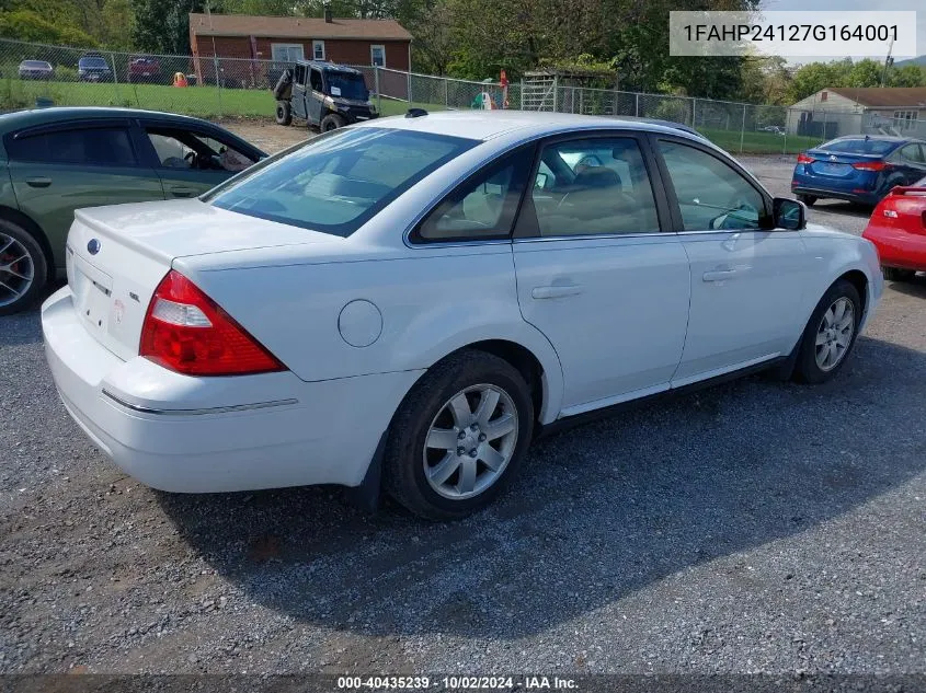 2007 Ford Five Hundred Sel VIN: 1FAHP24127G164001 Lot: 40435239