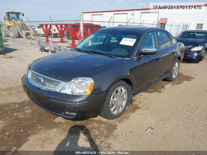 2007 Ford Five Hundred Limited VIN: 1FAHP25137G137470 Lot: 40531818