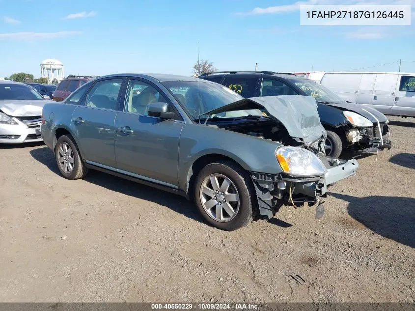 2007 Ford Five Hundred Sel VIN: 1FAHP27187G126445 Lot: 40550229