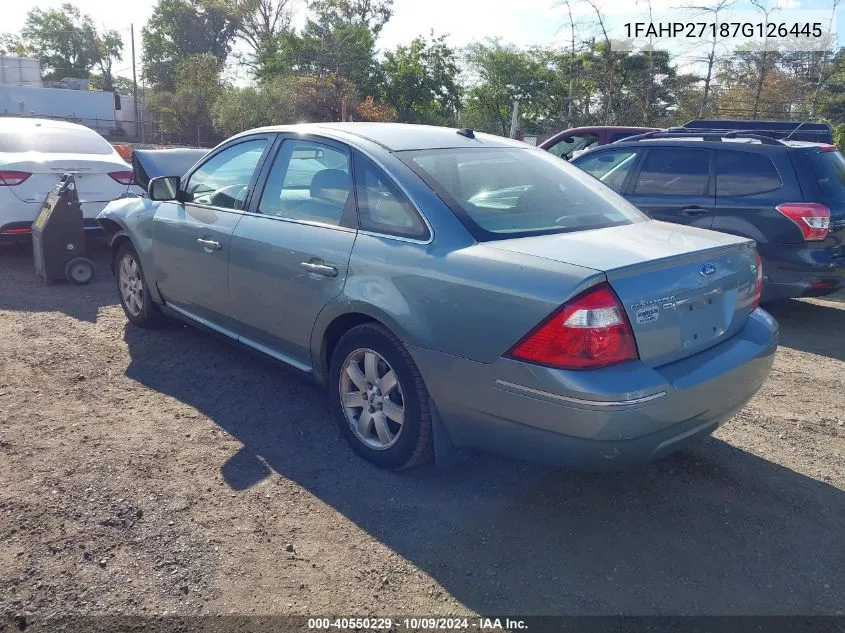 1FAHP27187G126445 2007 Ford Five Hundred Sel