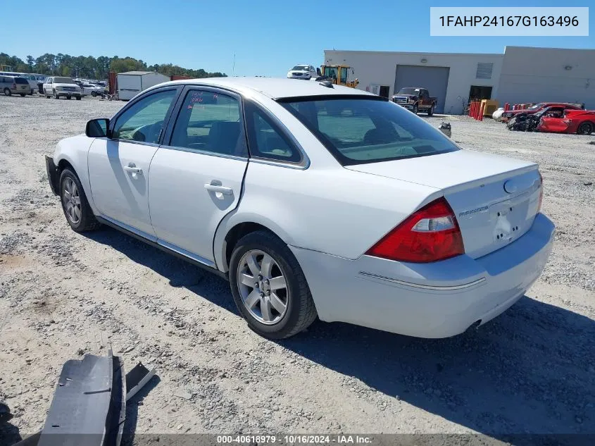 2007 Ford Five Hundred Sel VIN: 1FAHP24167G163496 Lot: 40618979