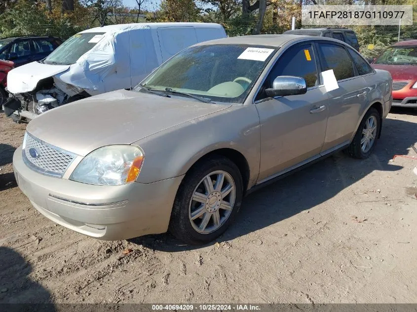 2007 Ford Five Hundred Limited VIN: 1FAFP28187G110977 Lot: 40694209