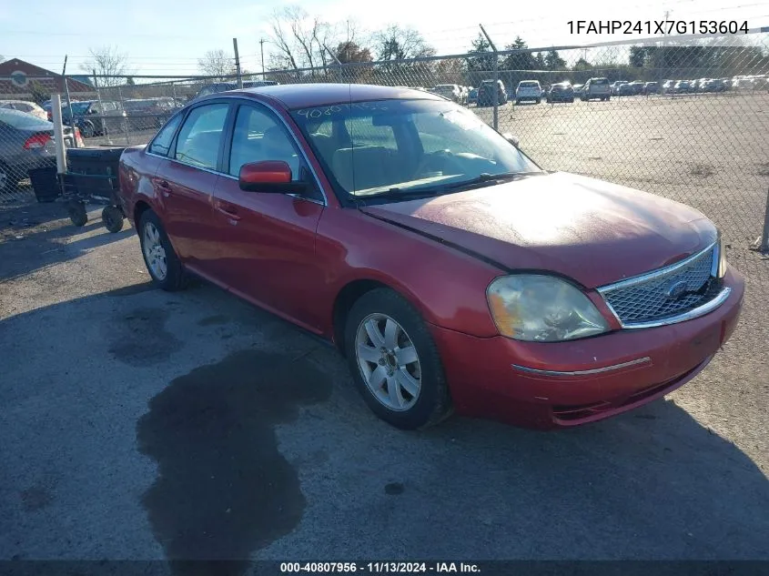 2007 Ford Five Hundred Sel VIN: 1FAHP241X7G153604 Lot: 40807956