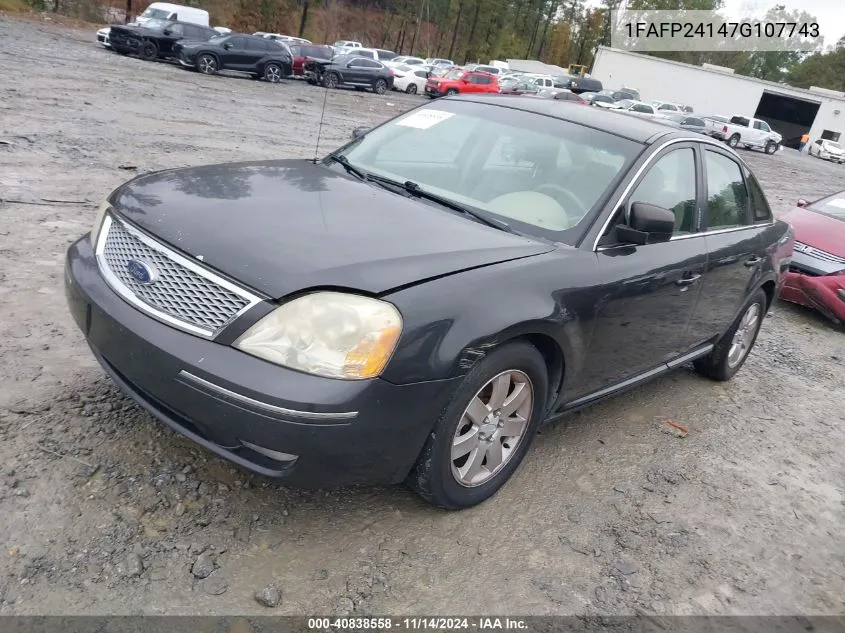 2007 Ford Five Hundred Sel VIN: 1FAFP24147G107743 Lot: 40838558