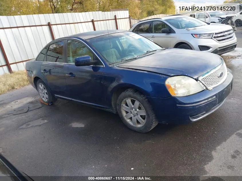 2007 Ford Five Hundred Sel VIN: 1FAHP24177G145220 Lot: 40860657