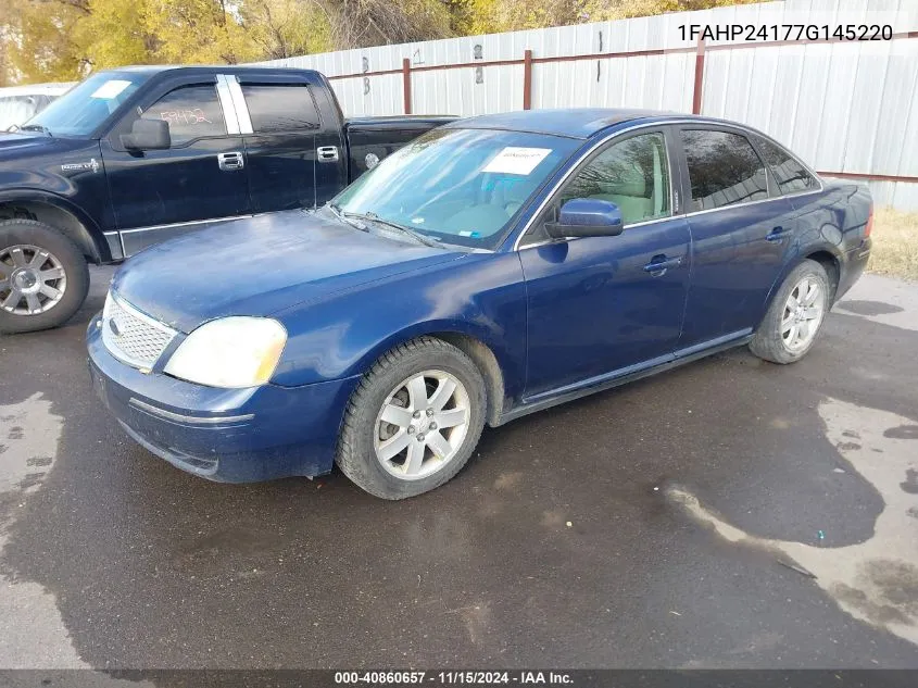 2007 Ford Five Hundred Sel VIN: 1FAHP24177G145220 Lot: 40860657