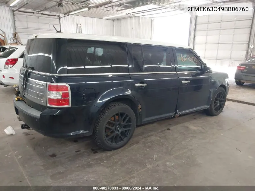 2009 Ford Flex Limited VIN: 2FMEK63C49BB06760 Lot: 40270833