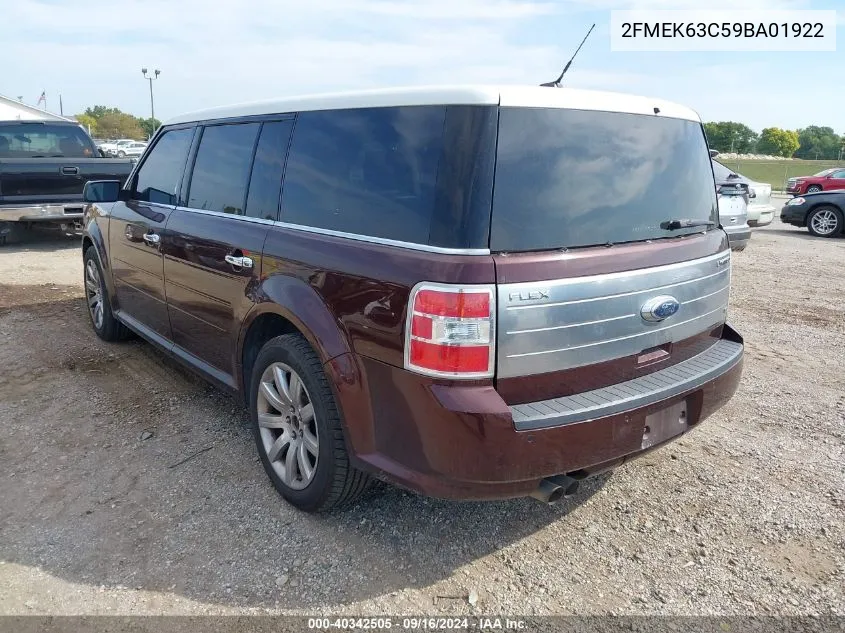 2009 Ford Flex Limited VIN: 2FMEK63C59BA01922 Lot: 40342505