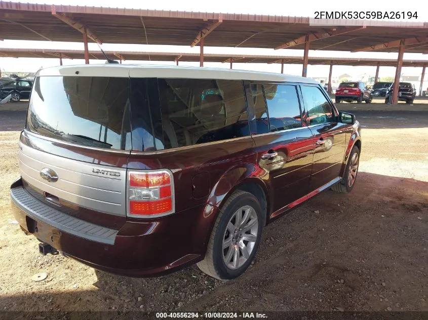 2009 Ford Flex Limited VIN: 2FMDK53C59BA26194 Lot: 40556294