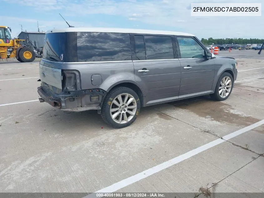 2010 Ford Flex Limited VIN: 2FMGK5DC7ABD02505 Lot: 40051983