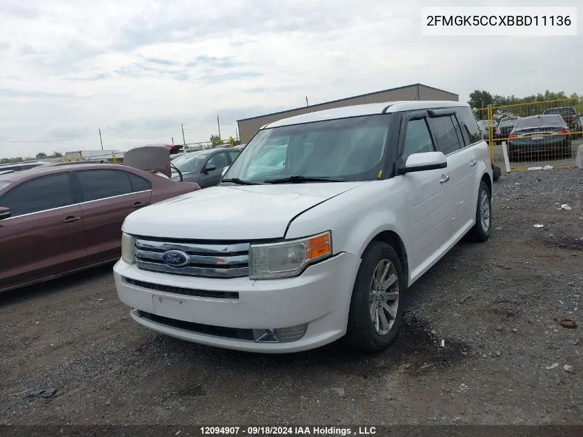 2011 Ford Flex Sel VIN: 2FMGK5CCXBBD11136 Lot: 12094907