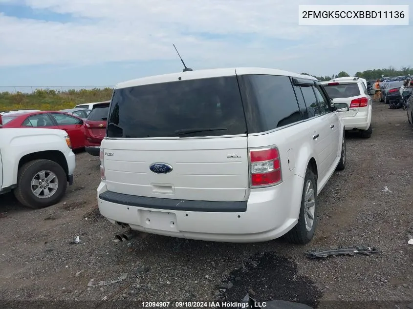 2FMGK5CCXBBD11136 2011 Ford Flex Sel