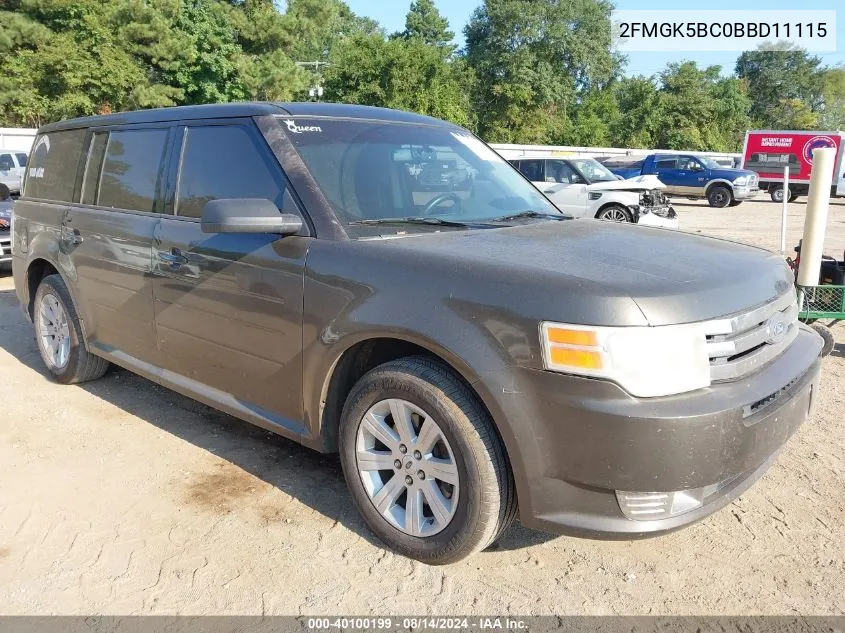 2011 Ford Flex Se VIN: 2FMGK5BC0BBD11115 Lot: 40100199