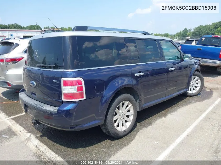 2011 Ford Flex Sel VIN: 2FMGK5CC2BBD15908 Lot: 40218495