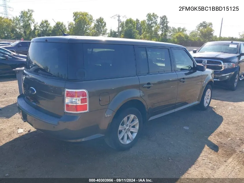 2011 Ford Flex Se VIN: 2FMGK5BC1BBD15125 Lot: 40303956