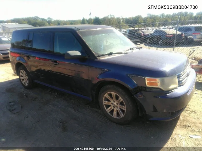 2011 Ford Flex Se VIN: 2FMGK5BC9BBD04700 Lot: 40448360