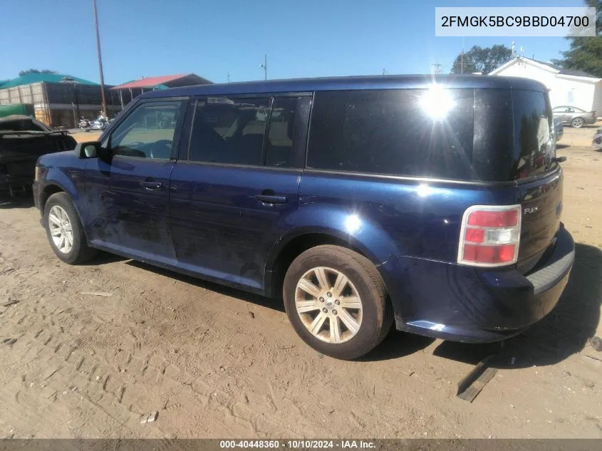 2011 Ford Flex Se VIN: 2FMGK5BC9BBD04700 Lot: 40448360