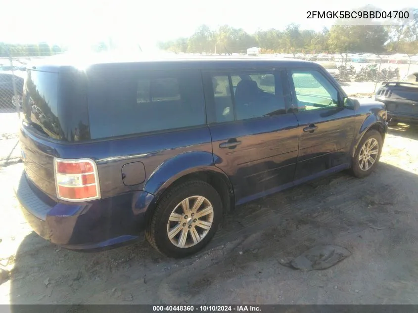 2011 Ford Flex Se VIN: 2FMGK5BC9BBD04700 Lot: 40448360