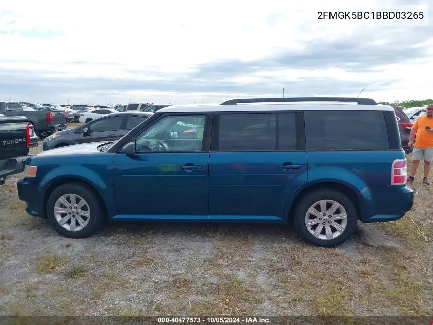 2011 Ford Flex Se VIN: 2FMGK5BC1BBD03265 Lot: 40477573