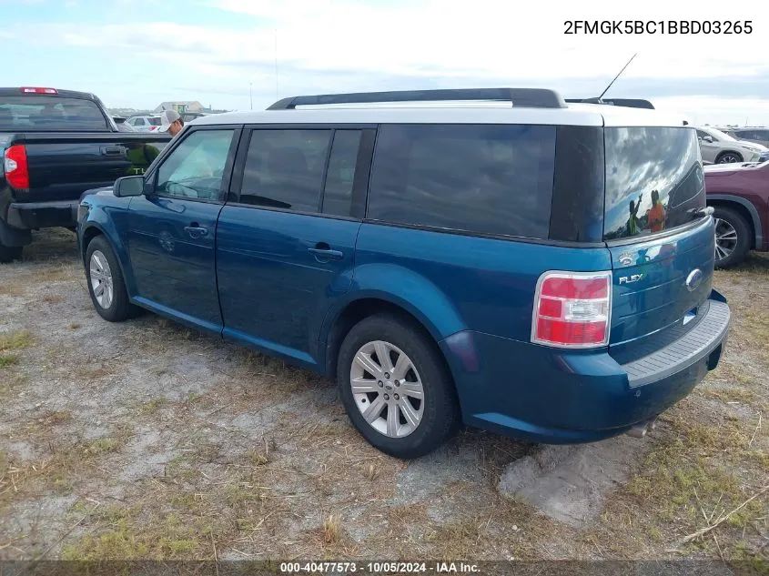 2011 Ford Flex Se VIN: 2FMGK5BC1BBD03265 Lot: 40477573