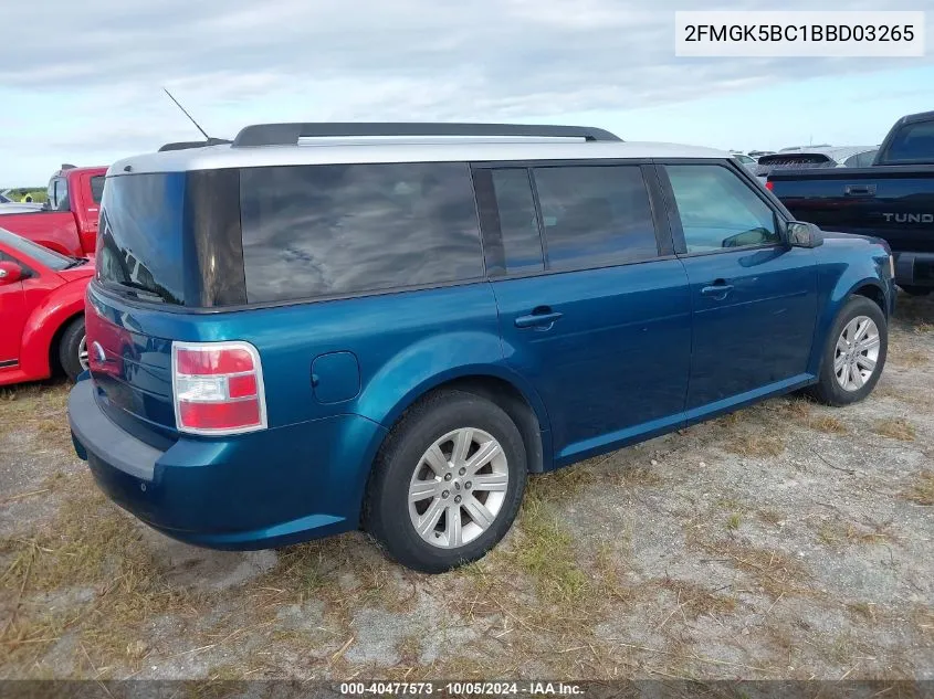 2011 Ford Flex Se VIN: 2FMGK5BC1BBD03265 Lot: 40477573