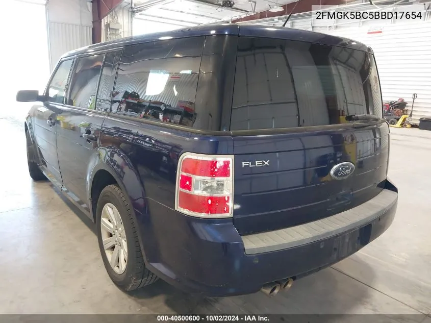 2011 Ford Flex Se VIN: 2FMGK5BC5BBD17654 Lot: 40500600