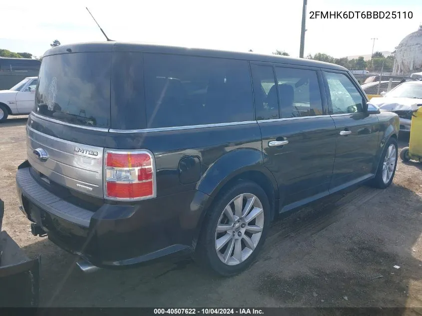 2011 Ford Flex Limited VIN: 2FMHK6DT6BBD25110 Lot: 40507622