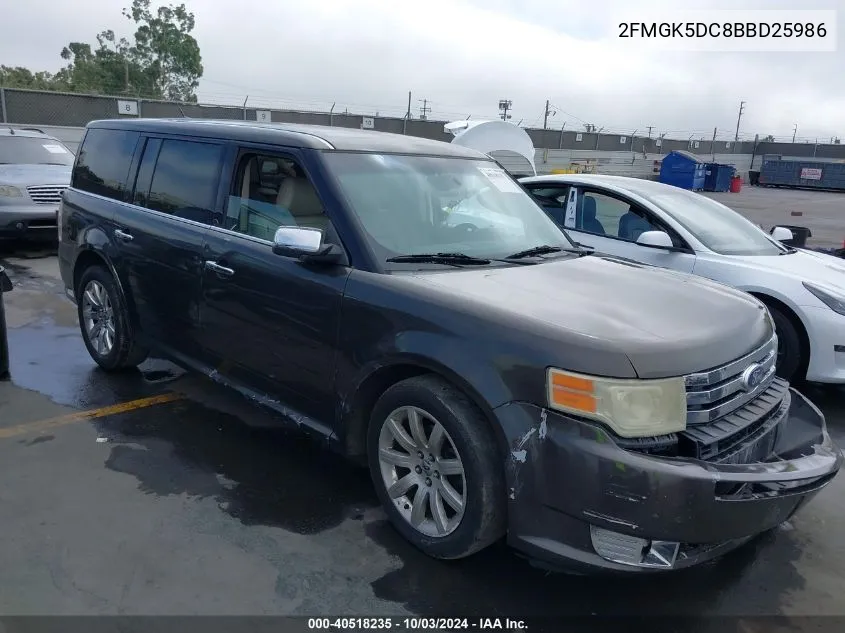 2011 Ford Flex Limited VIN: 2FMGK5DC8BBD25986 Lot: 40518235