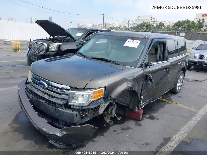 2011 Ford Flex Limited VIN: 2FMGK5DC8BBD25986 Lot: 40518235