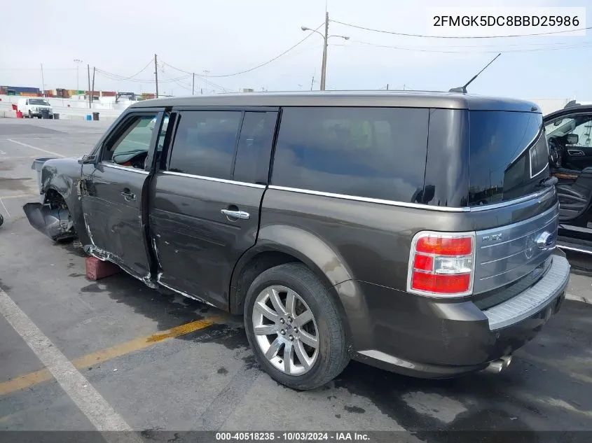 2011 Ford Flex Limited VIN: 2FMGK5DC8BBD25986 Lot: 40518235