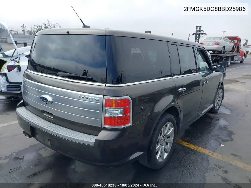 2011 Ford Flex Limited VIN: 2FMGK5DC8BBD25986 Lot: 40518235