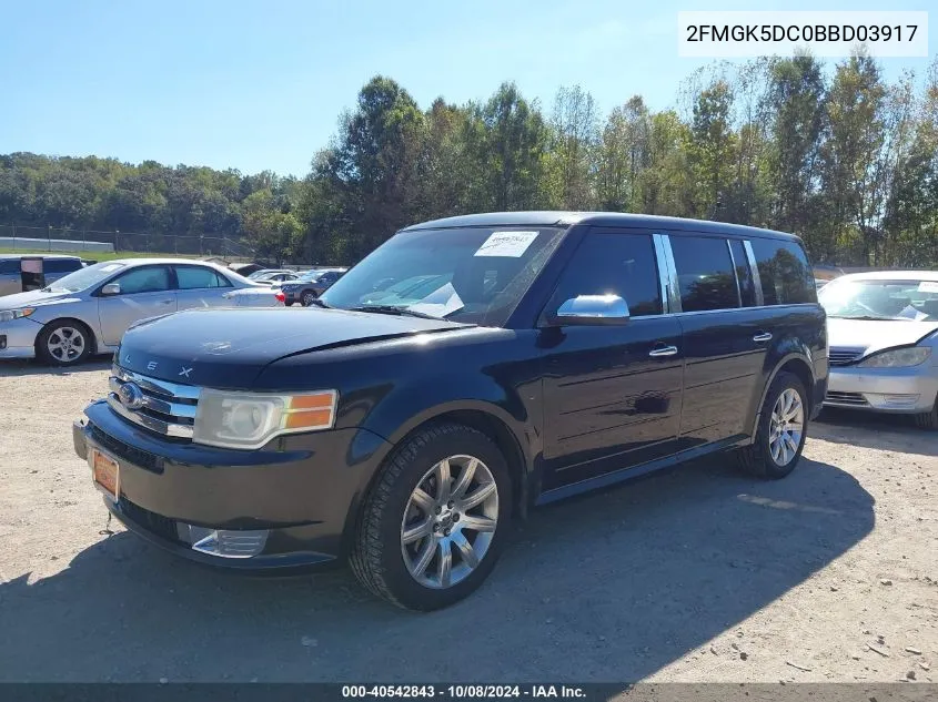 2011 Ford Flex Limited VIN: 2FMGK5DC0BBD03917 Lot: 40542843