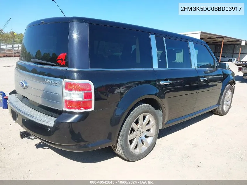 2011 Ford Flex Limited VIN: 2FMGK5DC0BBD03917 Lot: 40542843