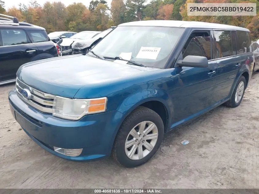 2011 Ford Flex Se VIN: 2FMGK5BC5BBD19422 Lot: 40581635