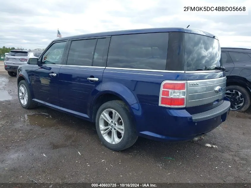 2011 Ford Flex Limited VIN: 2FMGK5DC4BBD05668 Lot: 40603725