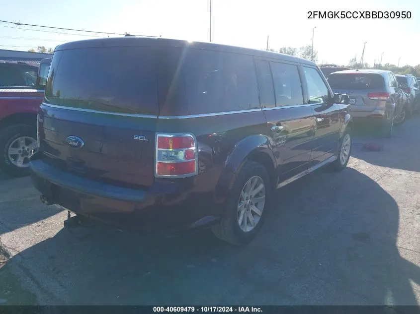 2011 Ford Flex Sel VIN: 2FMGK5CCXBBD30950 Lot: 40609479