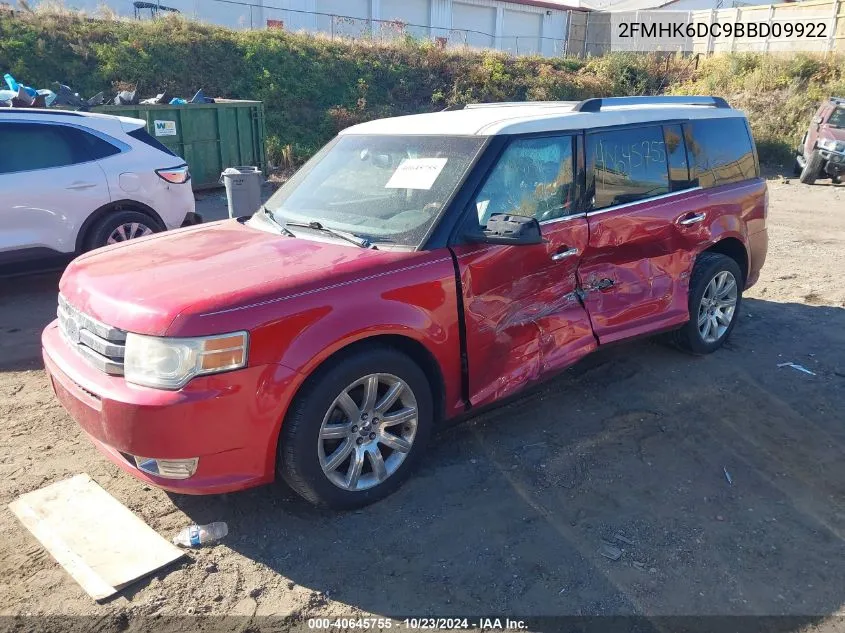 2011 Ford Flex Limited VIN: 2FMHK6DC9BBD09922 Lot: 40645755