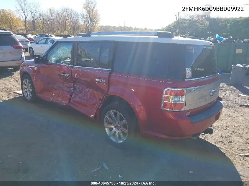 2011 Ford Flex Limited VIN: 2FMHK6DC9BBD09922 Lot: 40645755