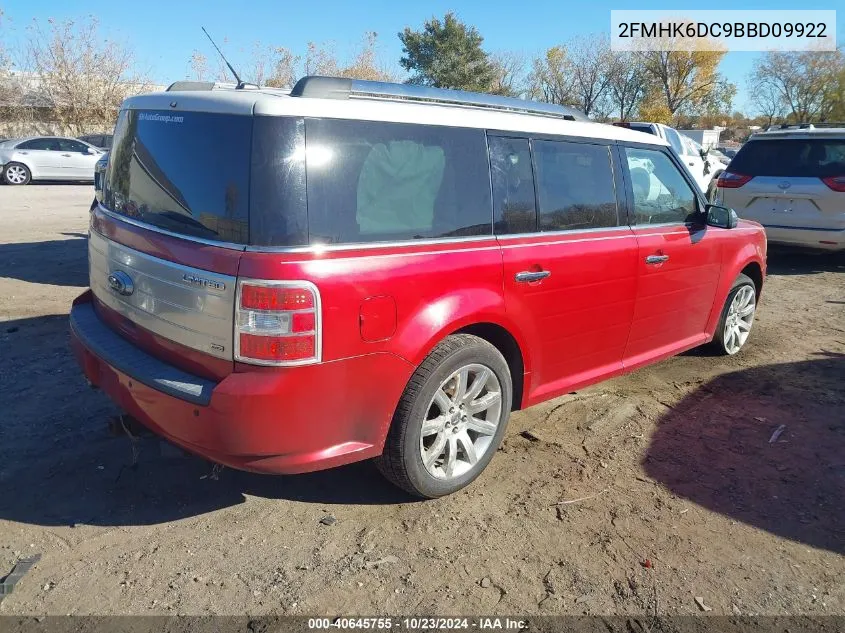 2011 Ford Flex Limited VIN: 2FMHK6DC9BBD09922 Lot: 40645755