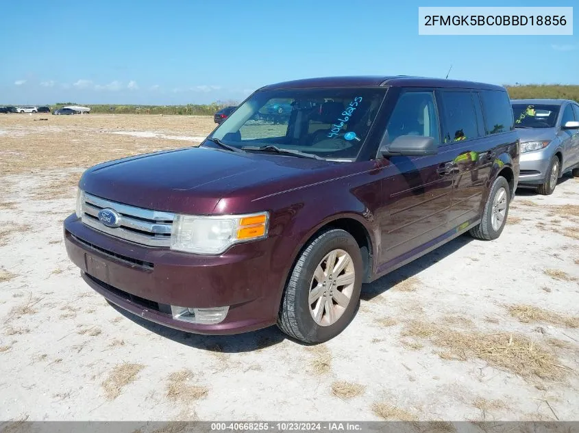 2011 Ford Flex Se VIN: 2FMGK5BC0BBD18856 Lot: 40668255