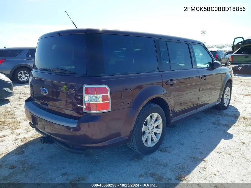 2011 Ford Flex Se VIN: 2FMGK5BC0BBD18856 Lot: 40668255