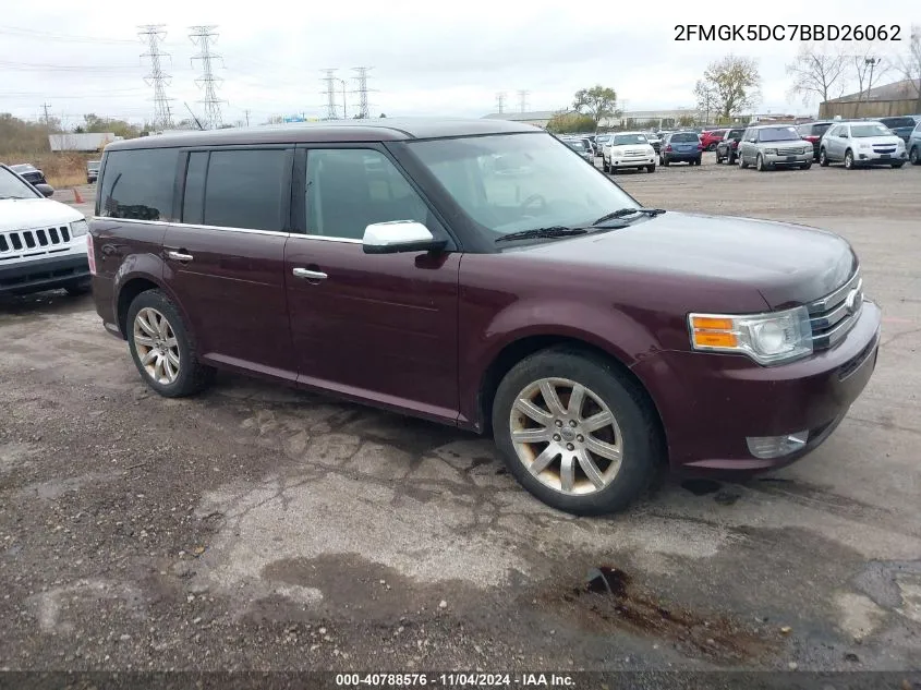 2011 Ford Flex Limited VIN: 2FMGK5DC7BBD26062 Lot: 40788576