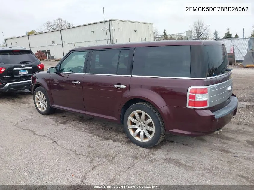 2011 Ford Flex Limited VIN: 2FMGK5DC7BBD26062 Lot: 40788576