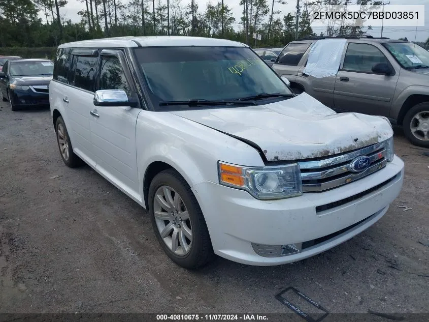 2011 Ford Flex Limited VIN: 2FMGK5DC7BBD03851 Lot: 40810675