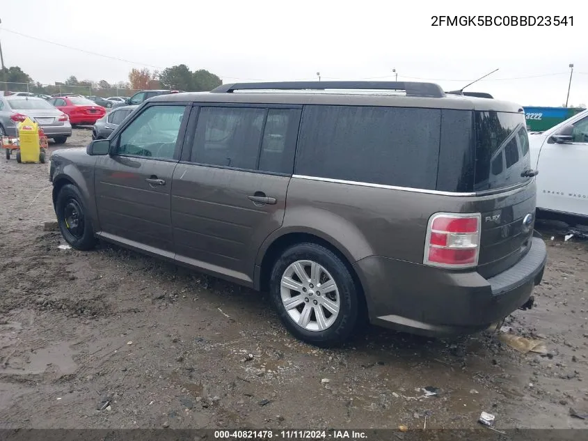 2011 Ford Flex Se VIN: 2FMGK5BC0BBD23541 Lot: 40821478